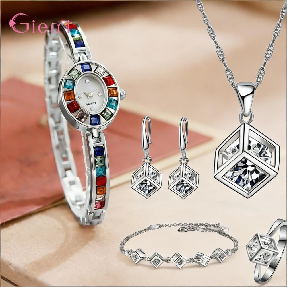 Best Jewelry Watches - Set Jam Tangan Anting Kalung Zirkon