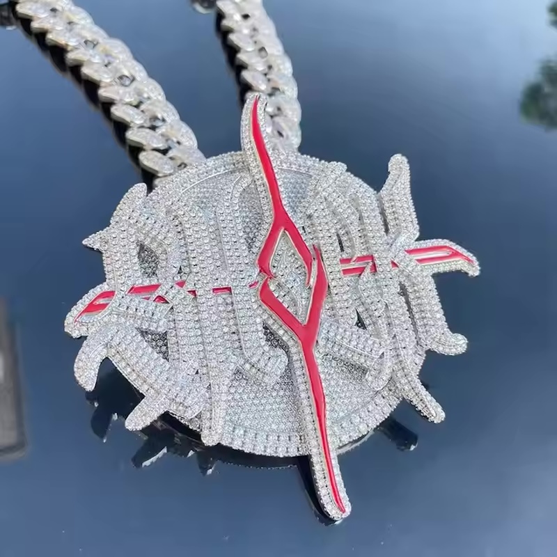 Hip Hop Chain Necklace - Kalung Liontin Putar Perak Sterling Berlapis