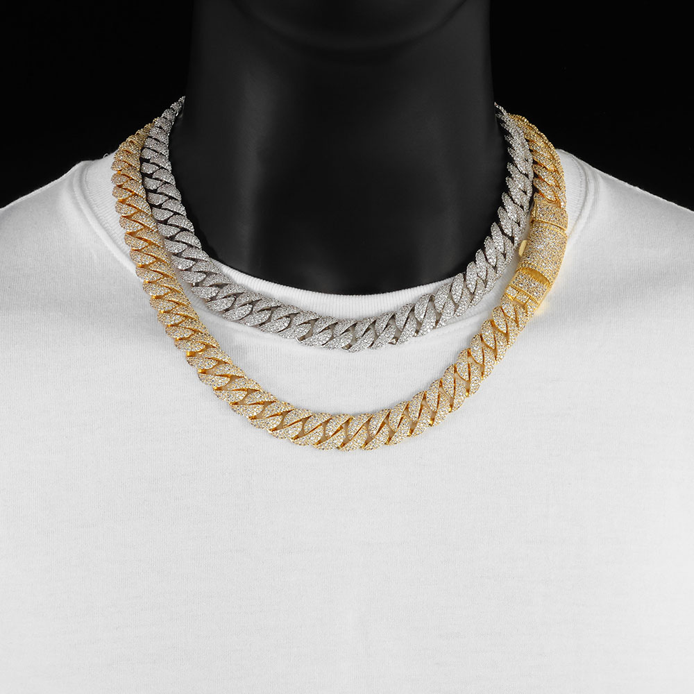 Hip Hop Chain Necklace - Kalung Rantai Cuban Berlian 3 Baris