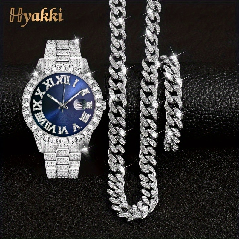 Icebox Jewelry Watches - Set jam tangan Biru Perak Mode