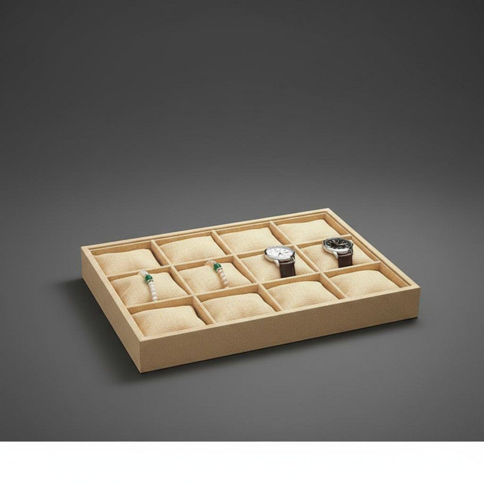 Jewelry And Watches Stores - Kotak Perhiasan Kain Linen dengan Bagian