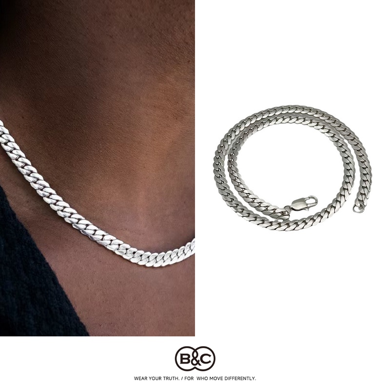 Hip Hop Chain Necklace - Kalung B&C Cuban Link untuk Pria,