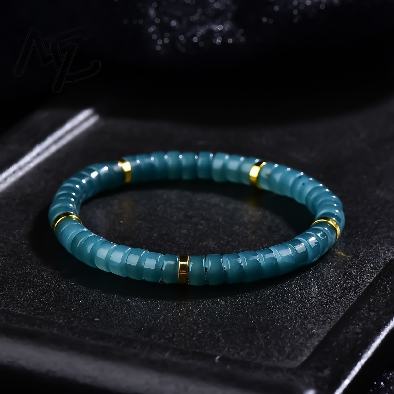 Jewelry & Watches Spółka Z Ograniczoną Odpowiedzialnością - Gelang Manik-manik Abacus Batu Giok Biru
