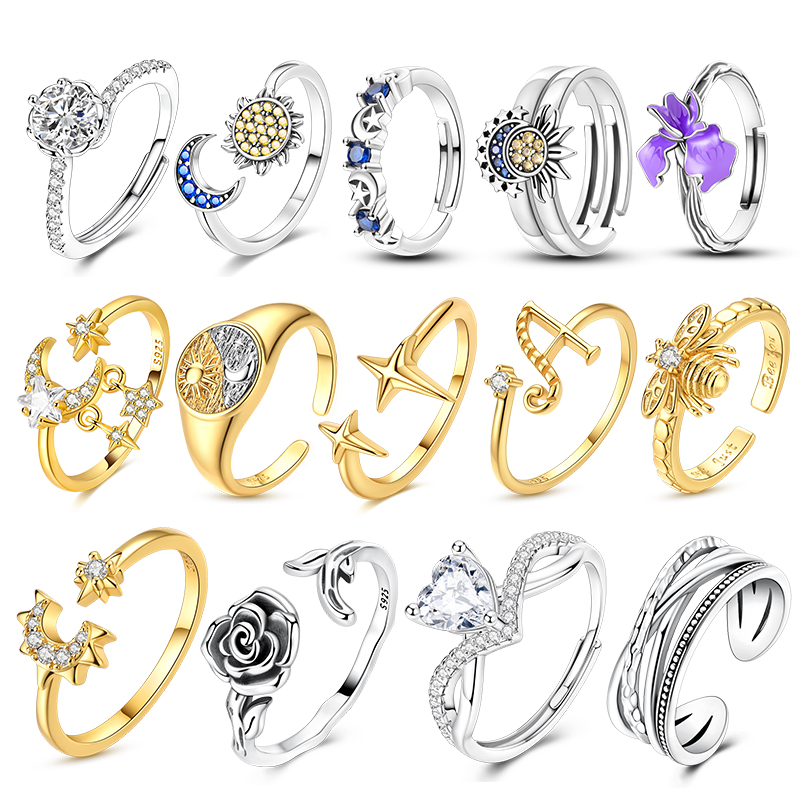 Statement Cocktail Ring - Cincin Perak 925 Motif Matahari dan