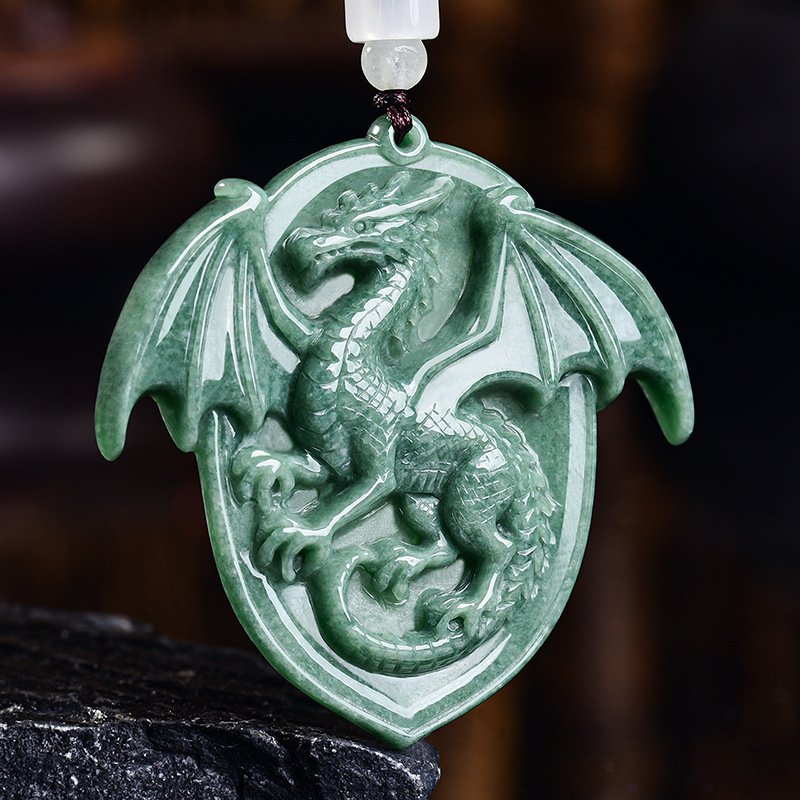 Jewelry & Watches Spółka Z Ograniczoną Odpowiedzialnością - Kalung Liontin Naga Giok Burma Alami,