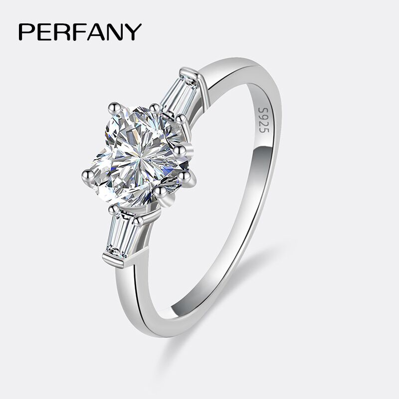 Statement Cocktail Ring - Cincin pertunangan Moissanite potongan hati 1CT