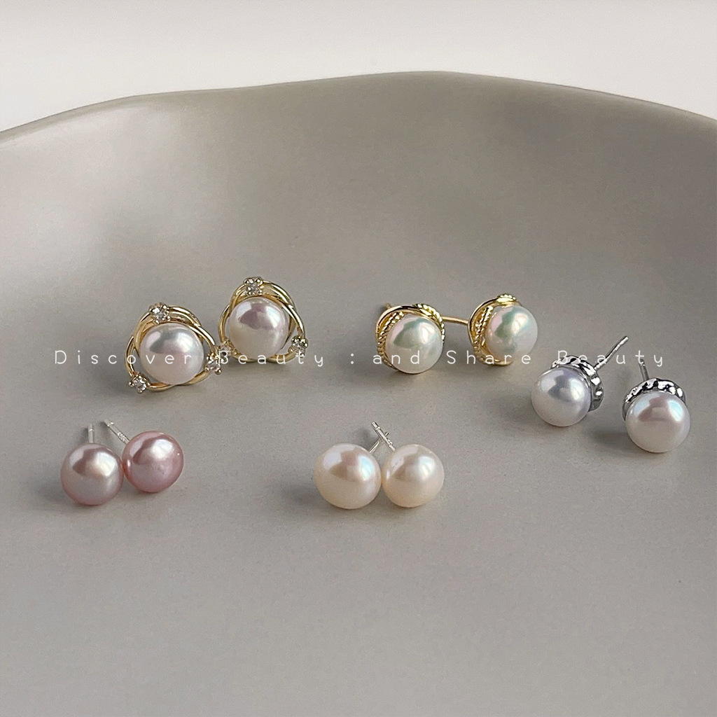 Pearl Stud Earrings - Aksesoris DIY Anting Mutiara Air Tawar