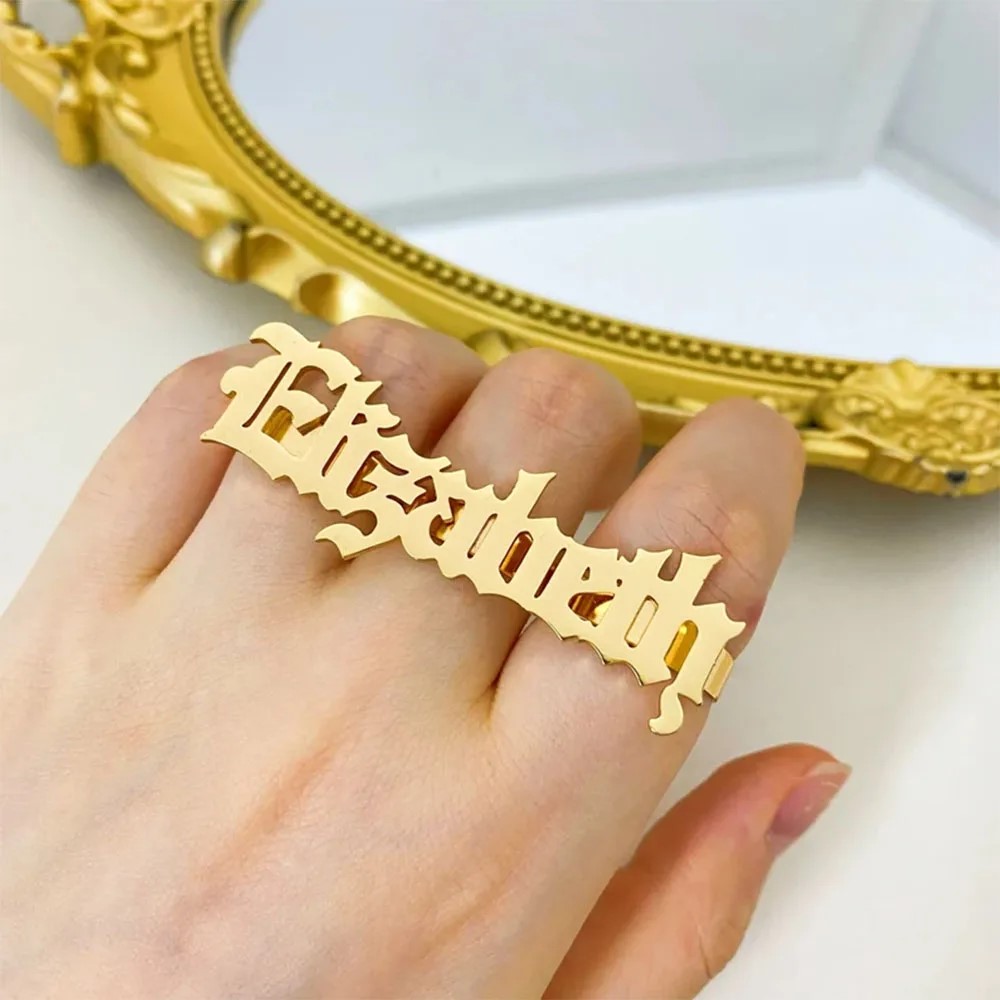 Cincin nama kustom cincin dapa - Statement Cocktail Ring ulasan dan harga