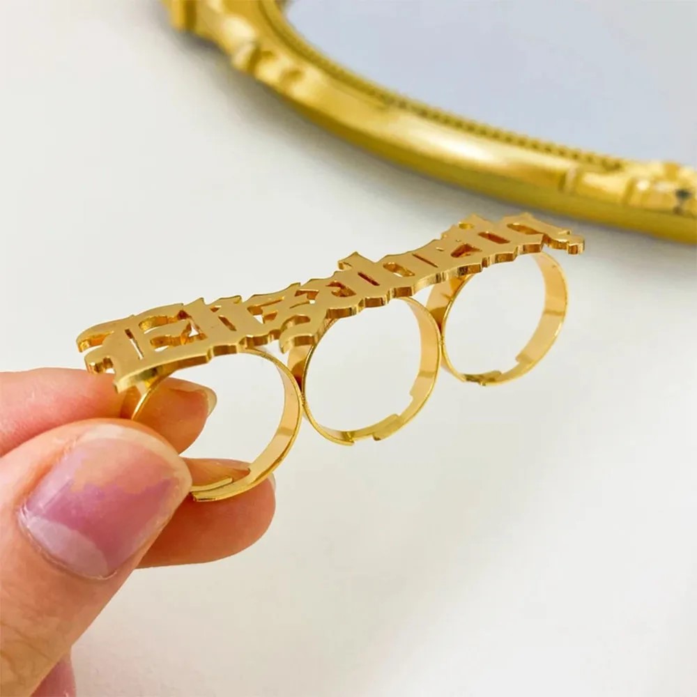 Cincin nama kustom cincin dapa - Statement Cocktail Ring ulasan dan harga