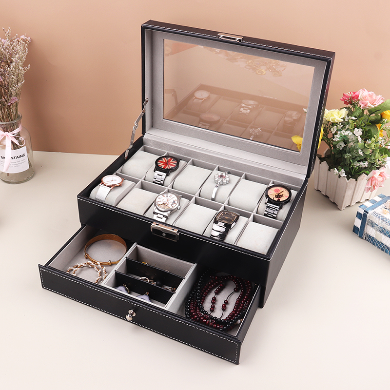 Kotak jam tangan kulit PU 12 k - Best Jewelry Watches ulasan dan harga
