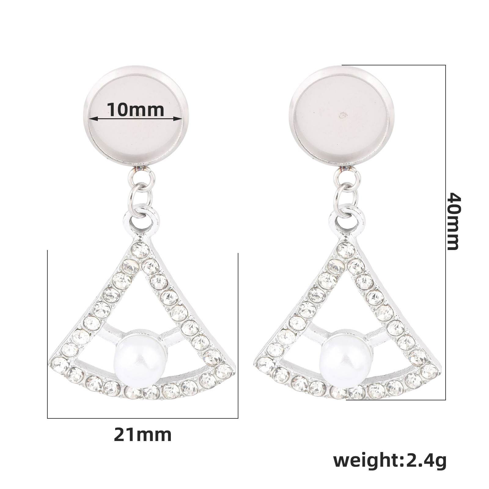 10pcs Alas Anting Baja Anti Ka - Pearl Stud Earrings ulasan dan harga