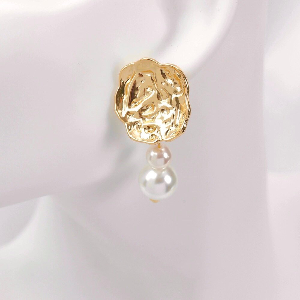 2 buah anting-anting bunga ber - Pearl Stud Earrings ulasan dan harga