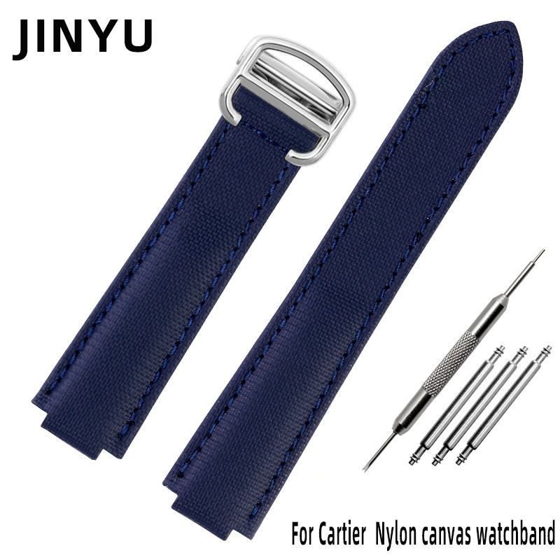 Gelang jam tangan kanvas nilon - Cartier Watch Ballon Bleu ulasan dan harga