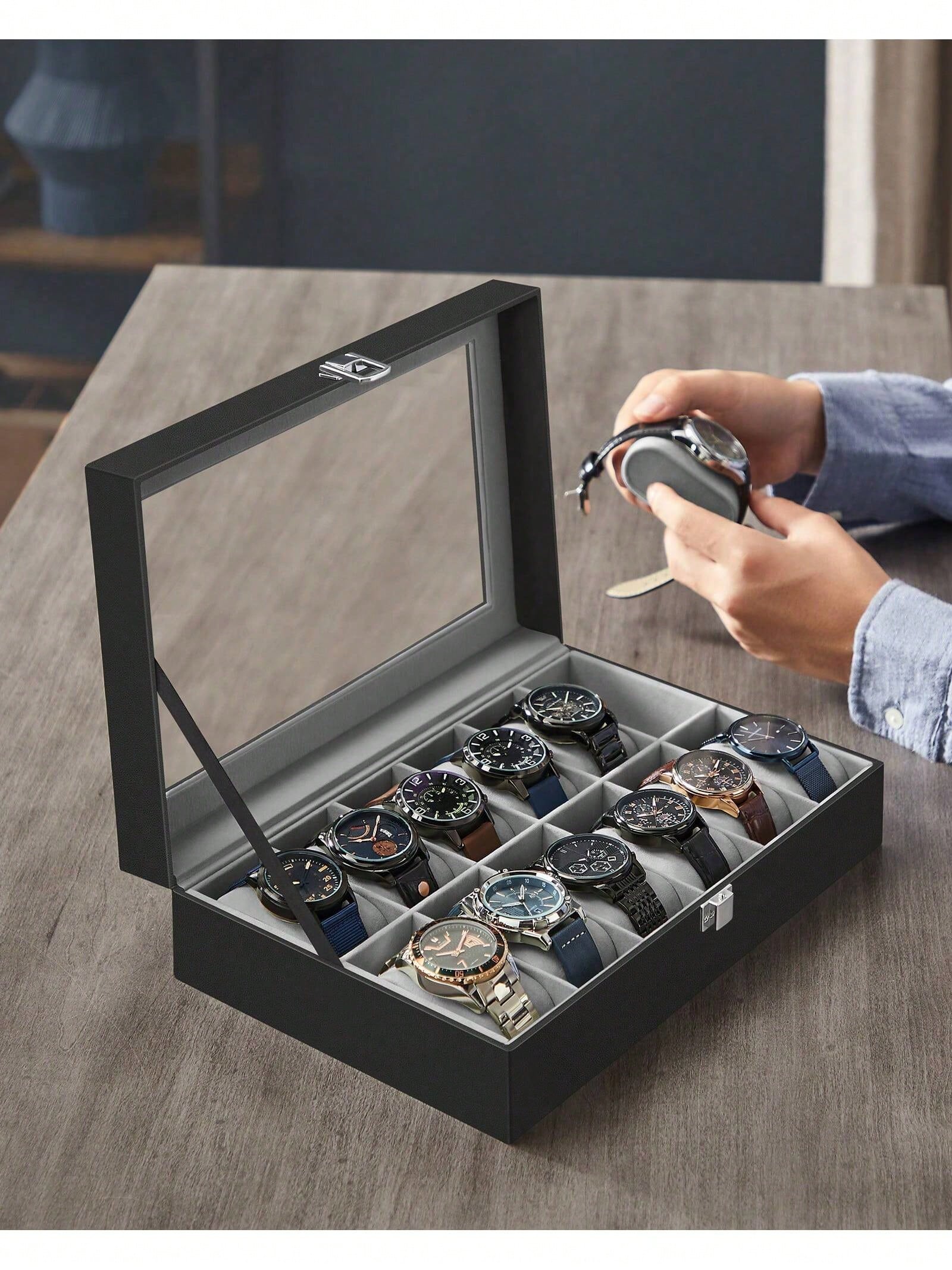 Kotak Jam Tangan 12 Slot yang  - Jewelry Box Organizer Watches ulasan dan harga