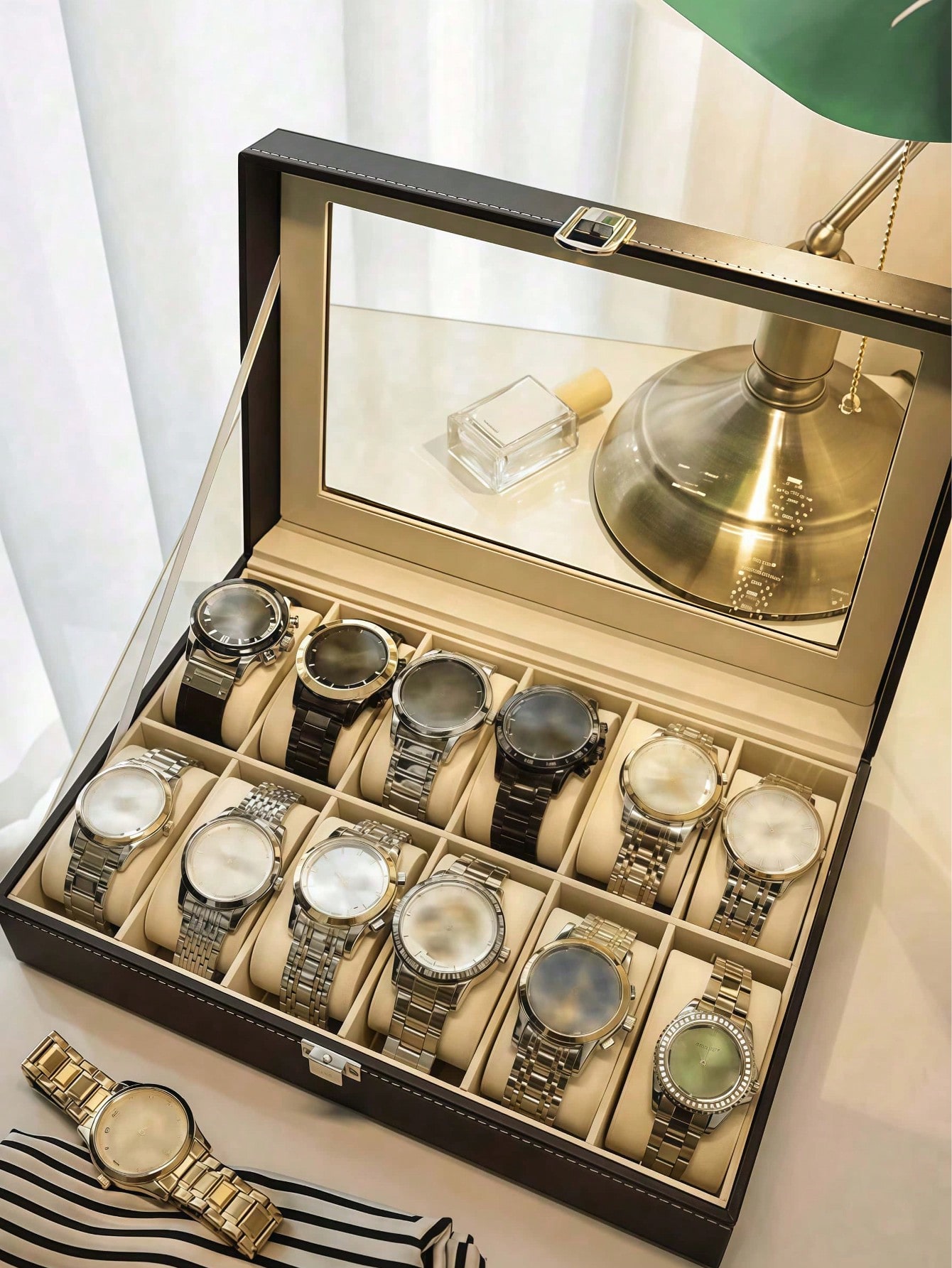 Kotak Jam Tangan Kulit dengan  - Jewelry Box Organizer Watches ulasan dan harga