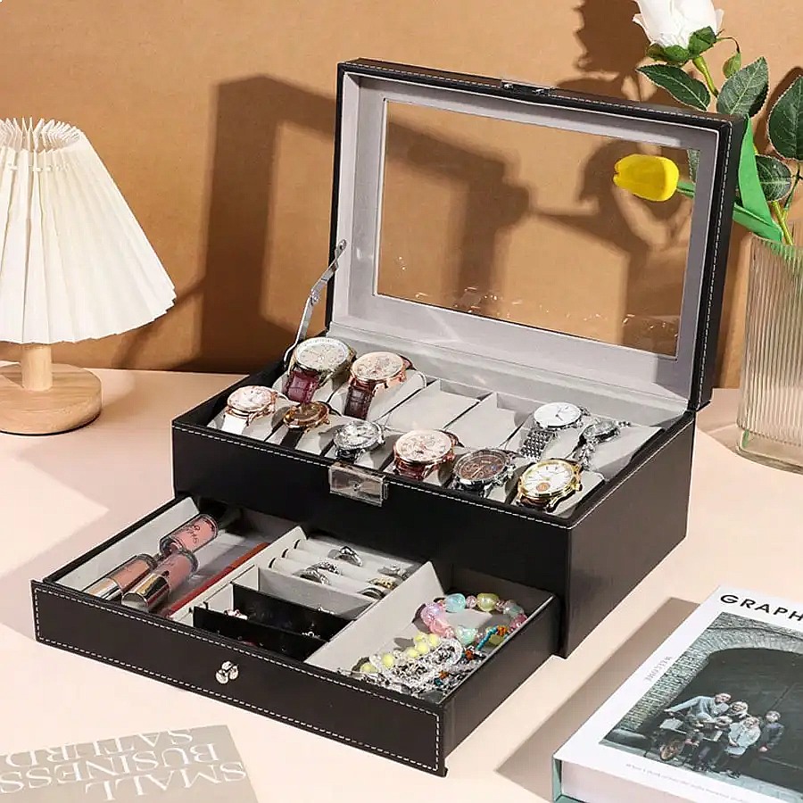 Kotak Jam Tangan 12 Slot denga - Jewelry Box Organizer Watches ulasan dan harga