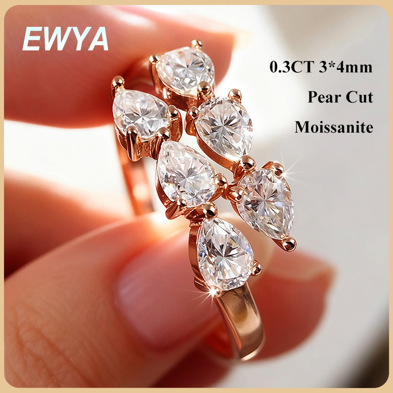 Cincin Moissanite EWAH Potonga - Statement Cocktail Ring ulasan dan harga