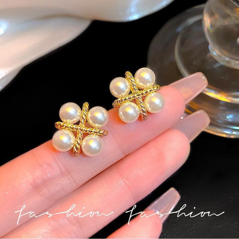 Anting-anting Mutiara Salib Mo - Pearl Stud Earrings ulasan dan harga