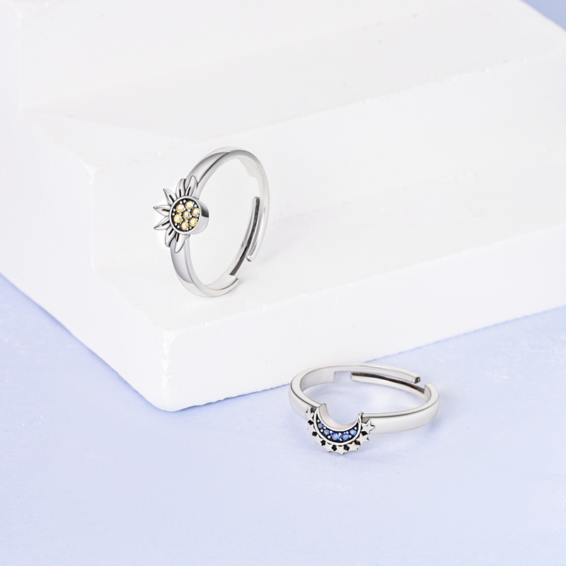 Cincin Perak 925 Motif Matahar - Statement Cocktail Ring ulasan dan harga