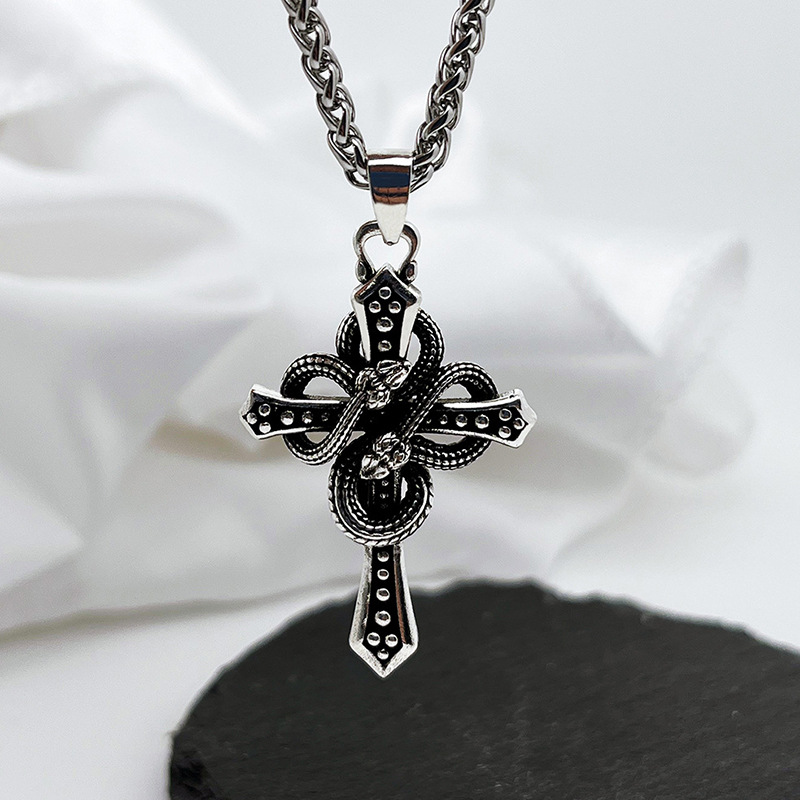 Kalung Liontin Salib Berduri B - Hip Hop Chain Necklace ulasan dan harga